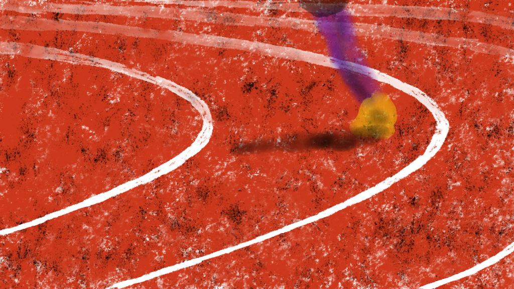 Drawing of runner on track