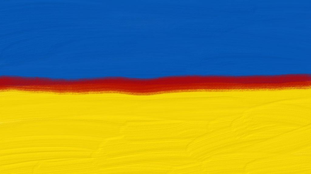 ukraine flag with red stripe in middle