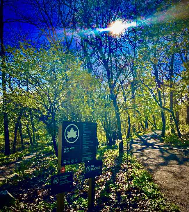 John Muir trailhead in Van Cortlandt Park